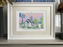 Personalised Graceland Wedding Chapel Giclee Print - Hand Drawn Illustration - Watercolor Graceland Wedding Chapel Art Print - Vegas Wedding