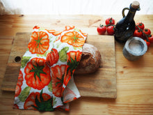 Tomato Watercolour Cotton Waffle Summer Tea towel