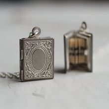 Silver Book Locket Necklace