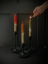 Olive, Caramel, Rust & Gold Dip Dyed Dinner Candles