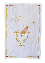 Bucket of Fizz - Illustrated Linen Teatowel With Champagne