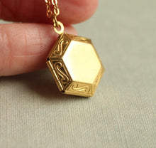 Gold Hexagon Locket