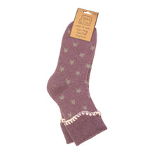 Lavender Cuff Star Cosy Socks SL1619