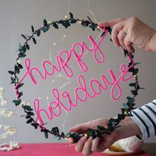 Holly Light Up Slogan Wreath - Christmas Decoration