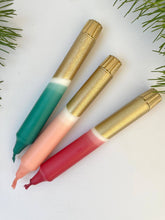 Sugar Plum Fairytale & Gold Dip Dyed Dinner Candles