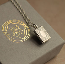 Silver Book Locket Necklace