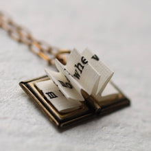 Personalised Book Locket Necklace