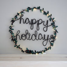 Holly Light Up Slogan Wreath - Christmas Decoration