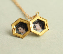 Gold Hexagon Locket