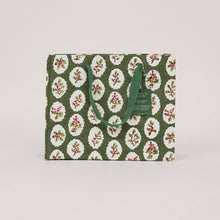 Block Printed Gift Bags (Medium) - Holly Green