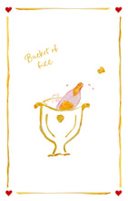Bucket of Fizz - Illustrated Linen Teatowel With Champagne