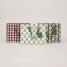 Block Printed Gift Bags (Medium) - Holly Green