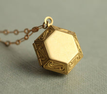 Gold Hexagon Locket