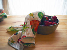 Strawberry Watercolour Cotton Waffle Summer Tea towel