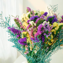 Colourful Dried Forget Me Not Flower Bouquet For Wedding