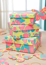Set of 3 Neon Marbled Nested Boxes