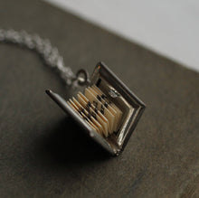 Silver Book Locket Necklace