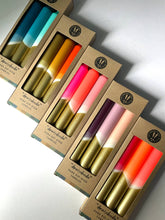 Olive, Caramel, Rust & Gold Dip Dyed Dinner Candles