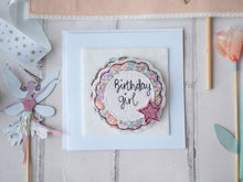 Birthday girl badge and card