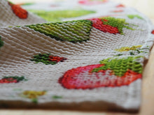 Strawberry Watercolour Cotton Waffle Summer Tea towel