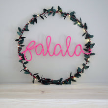 Holly Light Up Slogan Wreath - Christmas Decoration