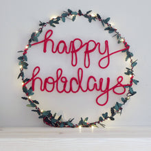 Holly Light Up Slogan Wreath - Christmas Decoration