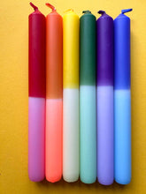 RAINBOW BLOCK Dip Dye Dinner Candle (Individual)