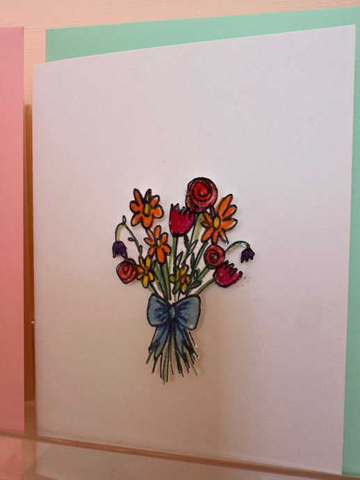 Handmade Flower Bouquet Card