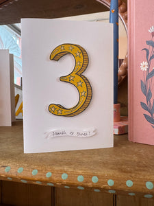 Handmade Third Birthday Card