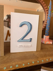 Handmade 2nd Birthday Card