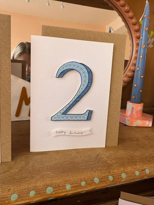 Handmade 2nd Birthday Card