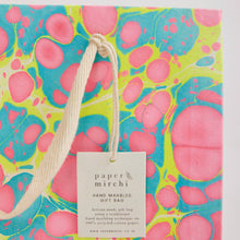 Hand Marbled Gift Bags (Medium) - Neon