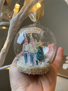 Mini Snow Globe featuring your family