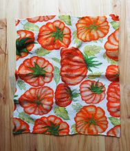 Tomato Watercolour Cotton Waffle Summer Tea towel