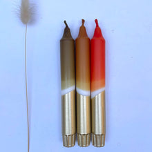 Olive, Caramel, Rust & Gold Dip Dyed Dinner Candles