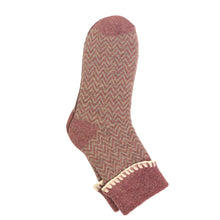 Raspberry Cuff Herringbone Cosy Socks SL1919