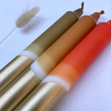 Olive, Caramel, Rust & Gold Dip Dyed Dinner Candles