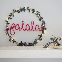 Holly Light Up Slogan Wreath - Christmas Decoration