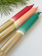 Sugar Plum Fairytale & Gold Dip Dyed Dinner Candles