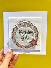 Birthday girl badge and card
