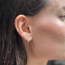 Pearl Antique Gold Huggie Hoop Earrings | Gold Earrings