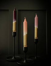 Aubergine, Heather, Blush Pink & Gold Dip Dye Dinner Candles