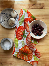 Tomato Watercolour Cotton Waffle Summer Tea towel