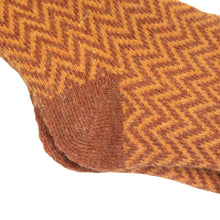 Terracotta Cuff Herringbone Cosy Socks SL1918