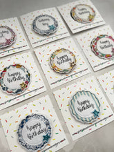 Birthday badge on display backing