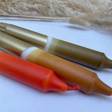 Olive, Caramel, Rust & Gold Dip Dyed Dinner Candles