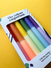 RAINBOW BLOCK Dip Dye Dinner Candle (Individual)