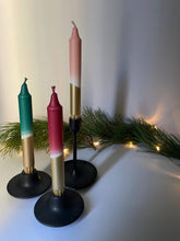 Sugar Plum Fairytale & Gold Dip Dyed Dinner Candles