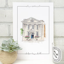 Personalised Chelsea Town Hall Giclee Art Print - Illustration - Made to Order - Chelsea Town Hall Wedding - Chelsea London Venue Wall Art