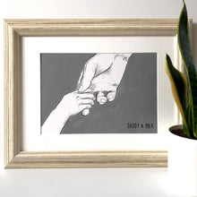 Daddy And Me 'Holding Hands' Print - Father and Child Wall Art Print - Hand Drawn Fathers Day Print - Personalised Dad and Child Print